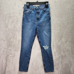 GRLFRND Jeans Womens 26 Super High Rise Stretch Slim‎ Crop Prospect Park Denim